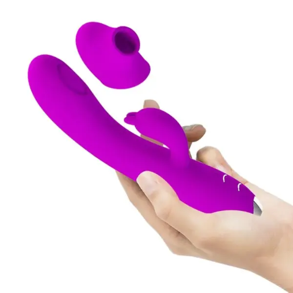 Pretty Love - Vibrador rabbit con licking morado - Imagen 5