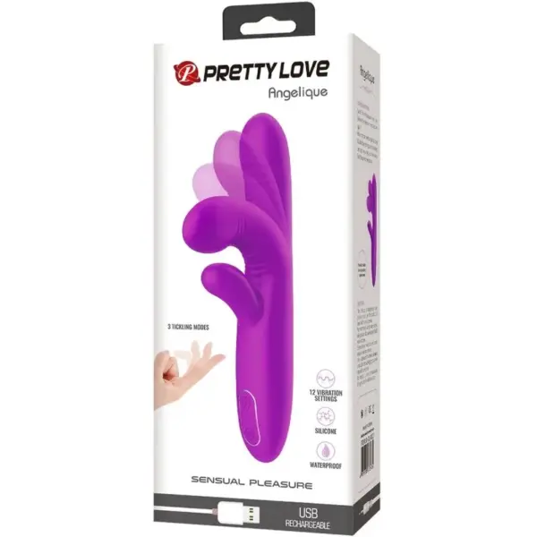 Pretty Love - Vibrador rabbit con licking morado - Imagen 6