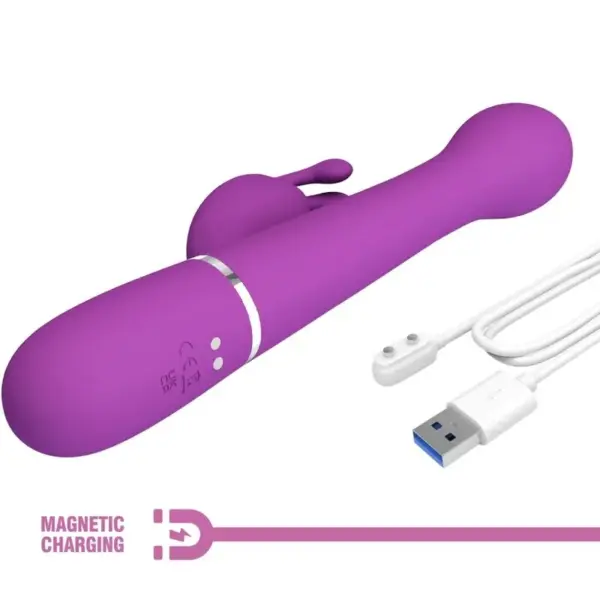 Pretty Love - Vibrador rabbit multifunción 3 en 1 morado - Imagen 7