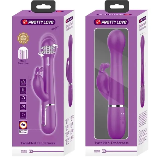 Pretty Love - Vibrador rabbit multifunción 3 en 1 morado - Imagen 8