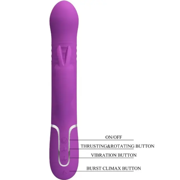 Pretty Love - Vibrador rabbit multifunción 4 en 1 morado - Imagen 6