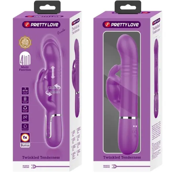 Pretty Love - Vibrador rabbit multifunción 4 en 1 morado - Imagen 8