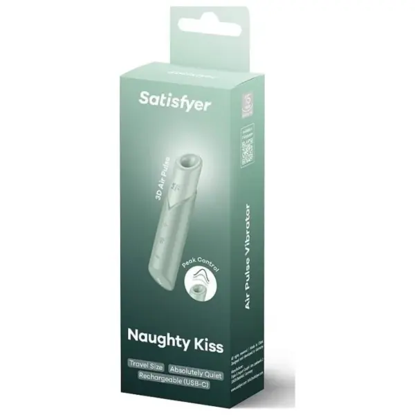 SATISFYER - NAUGHTY KISS ESTIMULADOR CLÍTORIS POR ONDAS VERDE AGUA - Imagen 2