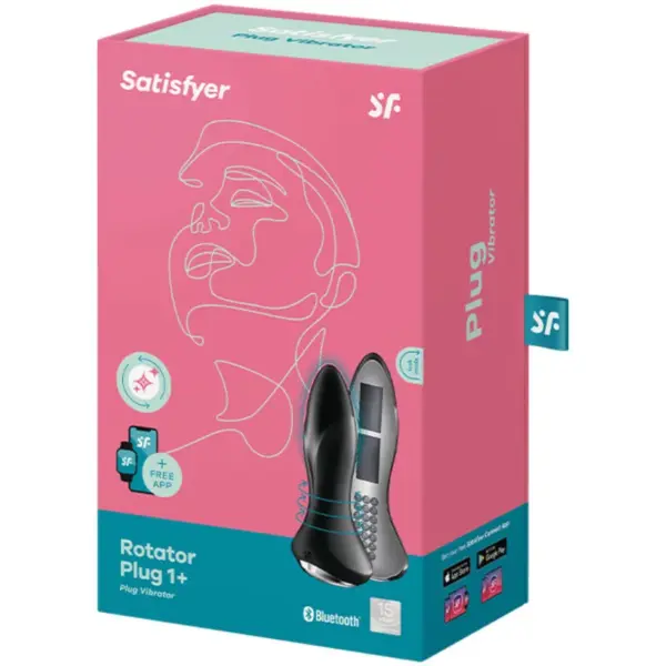 Satisfyer - Rotator Plug 1+ Plug Vibrador App Negro - Imagen 5