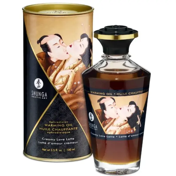 SHUNGA - Aceite de masaje efecto calor sabor café 100 ml