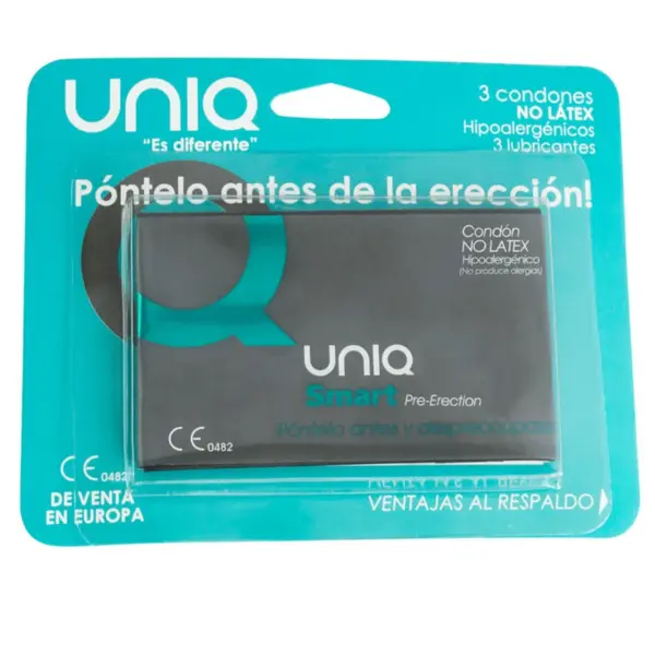 UNIQ - SMART PRESERVATIVOS PRE-ERECCIÓN SIN LATEX 3 UNIDADES - Imagen 3