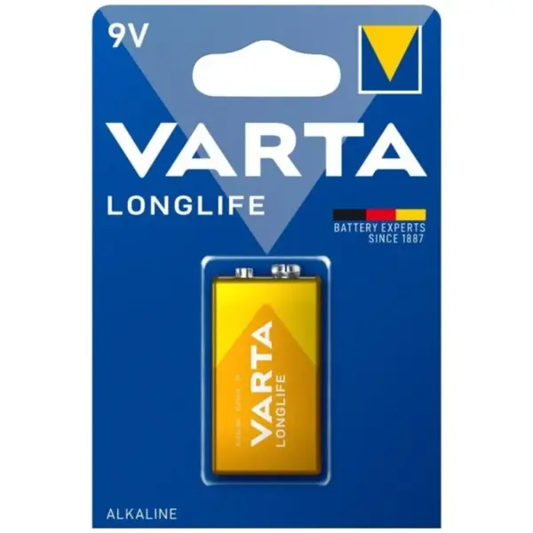 VARTA - Pila Alcalina 9V LR61 de Larga Duración para Dispositivos Críticos