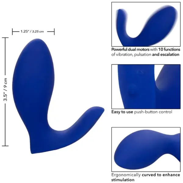 CalExotics - Admiral Rimming Estimulador & Vibrador Próstata Azul - Imagen 4