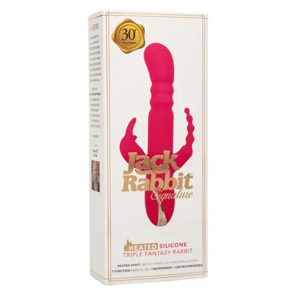 CALEXOTICS - Jack Fantasy Triple Vibrador Calentable Rabbit Rosa - Imagen 10