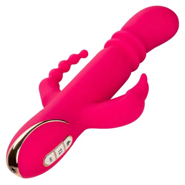 CALEXOTICS - Jack Fantasy Triple Vibrador Calentable Rabbit Rosa - Imagen 3