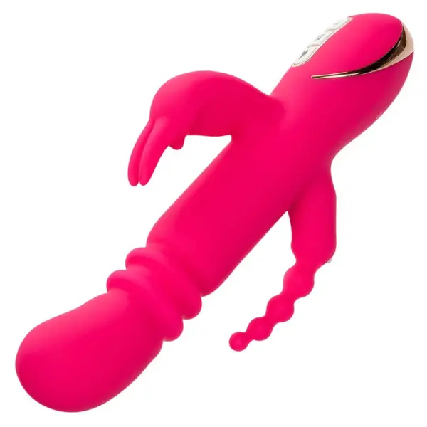 CALEXOTICS - Jack Fantasy Triple Vibrador Calentable Rabbit Rosa - Imagen 5