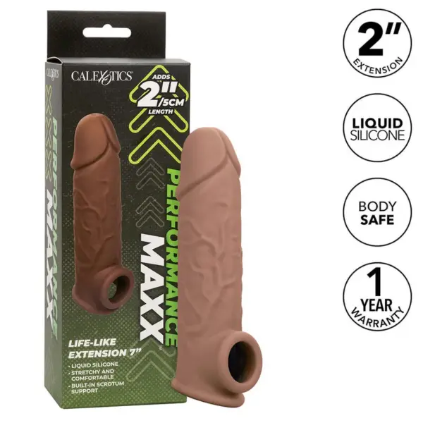 CalExotics - Extensión Realista 7 Piel Moreno para Placer Mejorado - Imagen 2