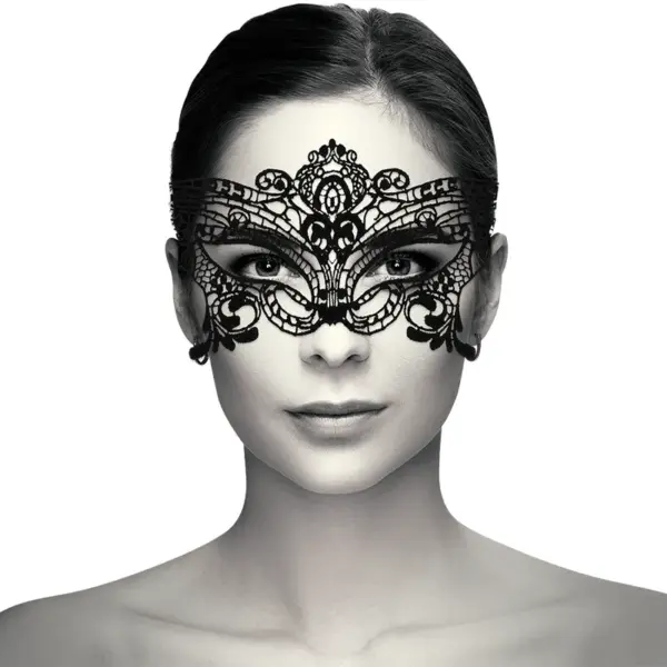 Coquette Chic Desire - Antifaz de encaje negro ancho para momentos sensuales - Imagen 2
