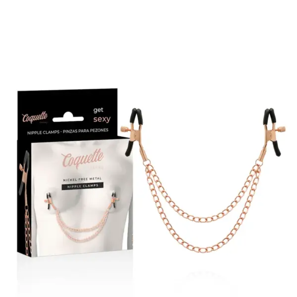 Coquette Chic Desire - Pinzas metálicas pezones con cadena estimulante