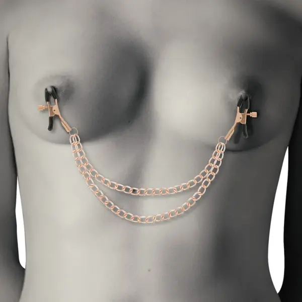 Coquette Chic Desire - Pinzas metálicas pezones con cadena estimulante - Imagen 3