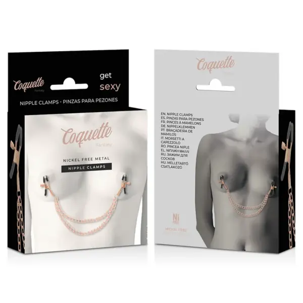 Coquette Chic Desire - Pinzas metálicas pezones con cadena estimulante - Imagen 6