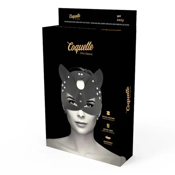 Coquette Chic Desire - Mascara Cuero Vegano con Orejas de Gato - Imagen 5