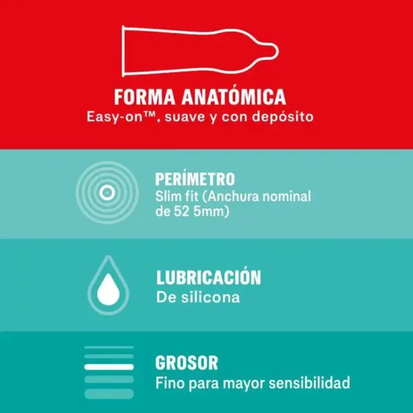 Durex - Sensitivo Slim Fit 10 Unidades - Imagen 3