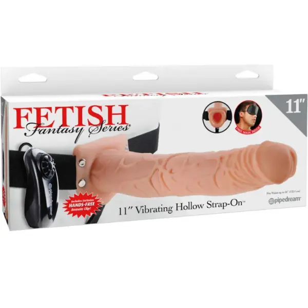 Fetish Fantasy - Arnés Vibrador Hueco con Testículos Man 27.9 cm Natural - Imagen 3