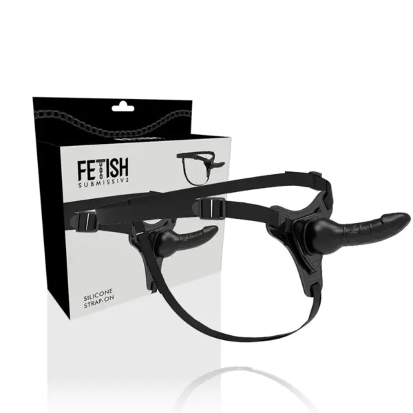 Fetish Submissive Harness - Silicona Negro Realistic 16 cm - Imagen 2