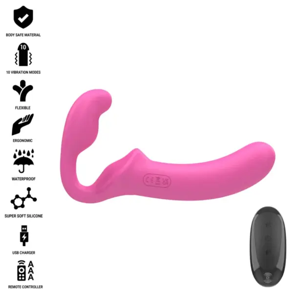 INTENSE - Vibrador Doble 20 cm Rosa Control Remoto