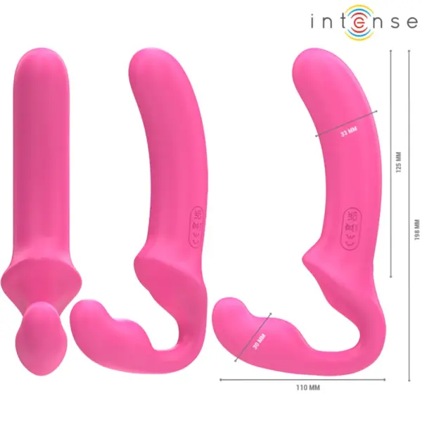 INTENSE - Vibrador Doble 20 cm Rosa Control Remoto - Imagen 6