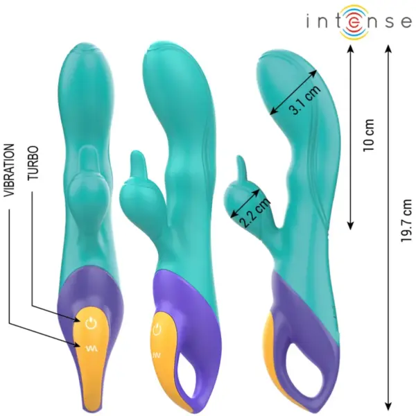 INTENSE - Vibrador rabbit azul para placer total - Imagen 2