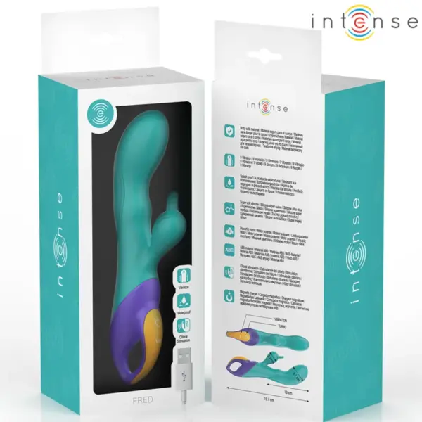 INTENSE - Vibrador rabbit azul para placer total - Imagen 6