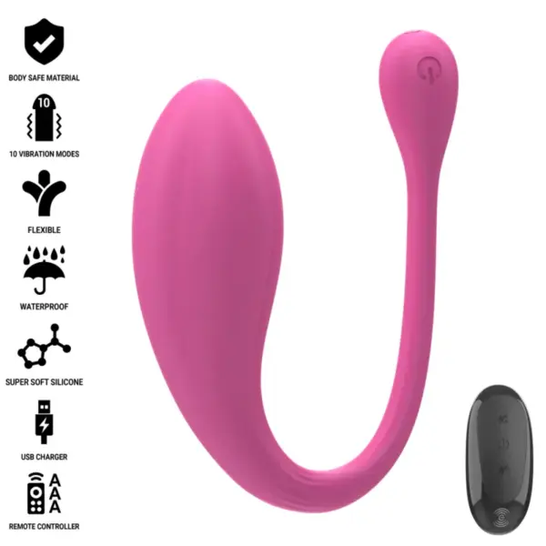 INTENSE - Vibrador U Doble Estimulación Rosa con Control Remoto