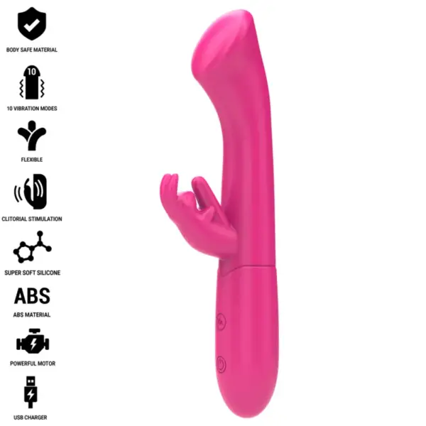 INTENSE - Vibrador Rabbit Julieta 18,6 cm con 10 vibraciones Rosa