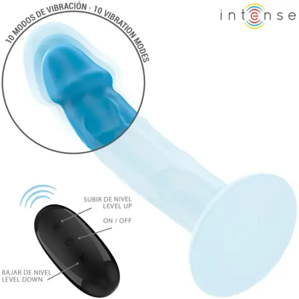 INTENSE - Vibrador Realístico PHOEBE con Control Remoto en Azul - Imagen 3