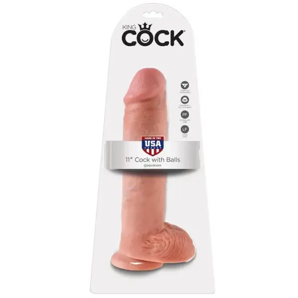 KING COCK - Dildo Realista Natural de 28 cm con Testículos