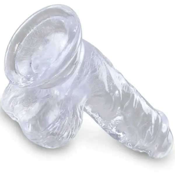 KING COCK - CLEAR PENE REALISTICO CON TESTICULOS 10.1 CM TRANSPARENTE - Imagen 4