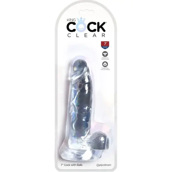 KING COCK - Clear Pene Realista con Testículos 15.2 cm Transparente - Imagen 5