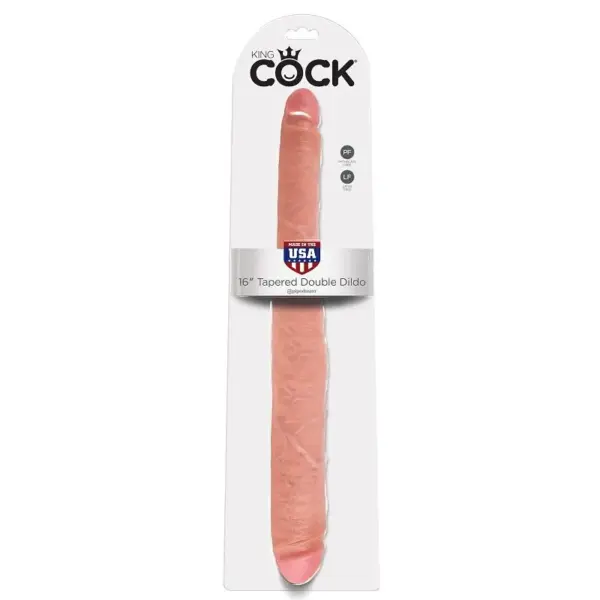 KING COCK - Dildo doble natural de 40.6 cm para una experiencia realista