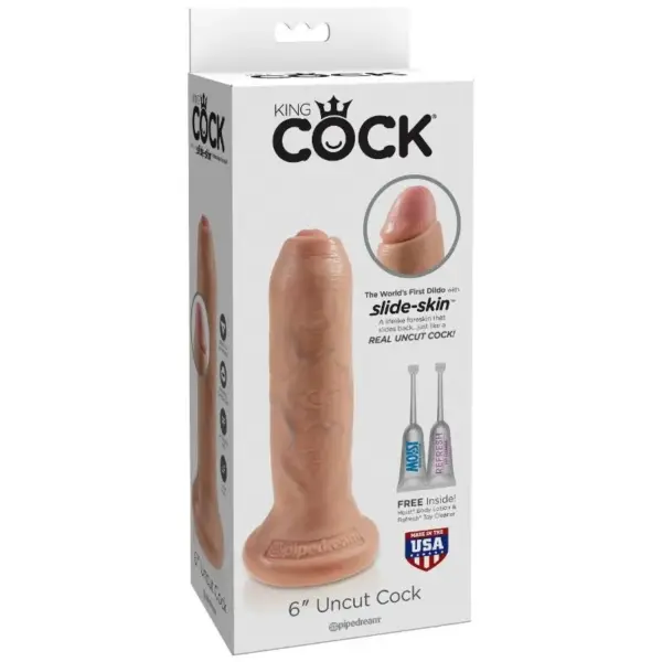 KING COCK - Dildo Realista Uncut Natural 15 cm - Imagen 3