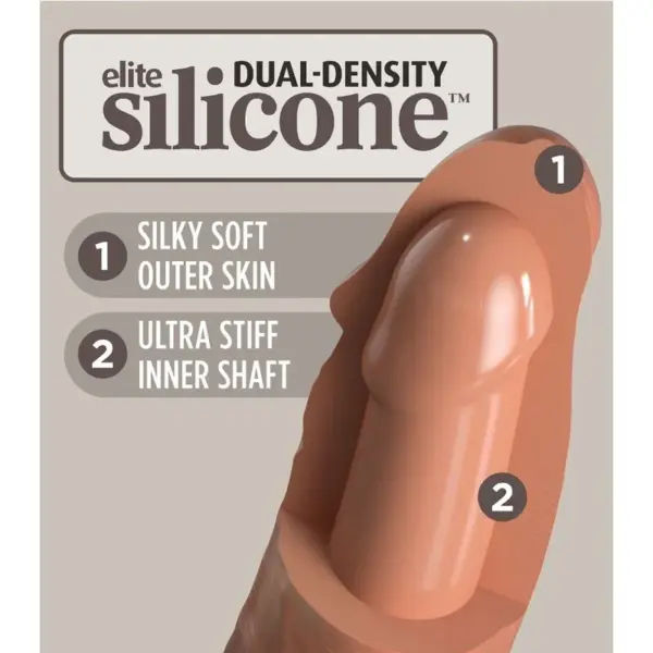 KING COCK - ELITE DILDO REALISTICO SILICONA 17.8 CM CARAMELO - Imagen 4