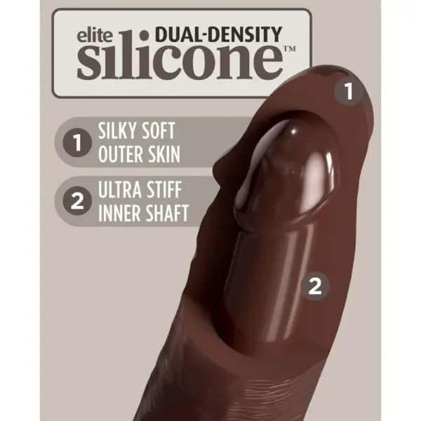 KING COCK - ELITE DILDO REALISTICO SILICONA 28 CM MARRON - Imagen 4