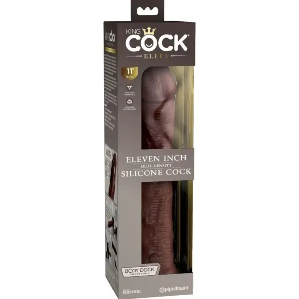 KING COCK - ELITE DILDO REALISTICO SILICONA 28 CM MARRON - Imagen 5