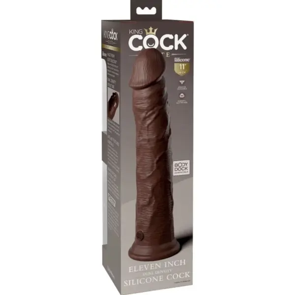 KING COCK - ELITE DILDO REALISTICO SILICONA 28 CM MARRON - Imagen 6