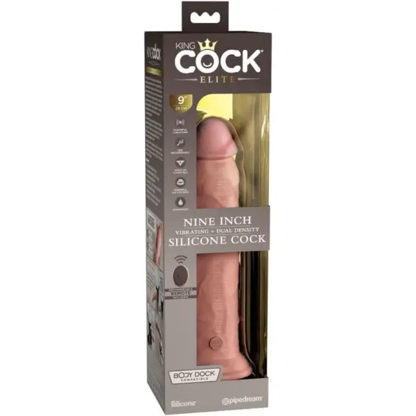 KING COCK - Elite Dildo Realístico Vibrador con Control Remoto de 23 cm - Imagen 7