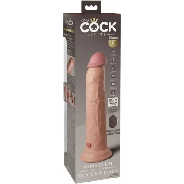 KING COCK - Elite Dildo Realístico Vibrador con Control Remoto de 23 cm - Imagen 8