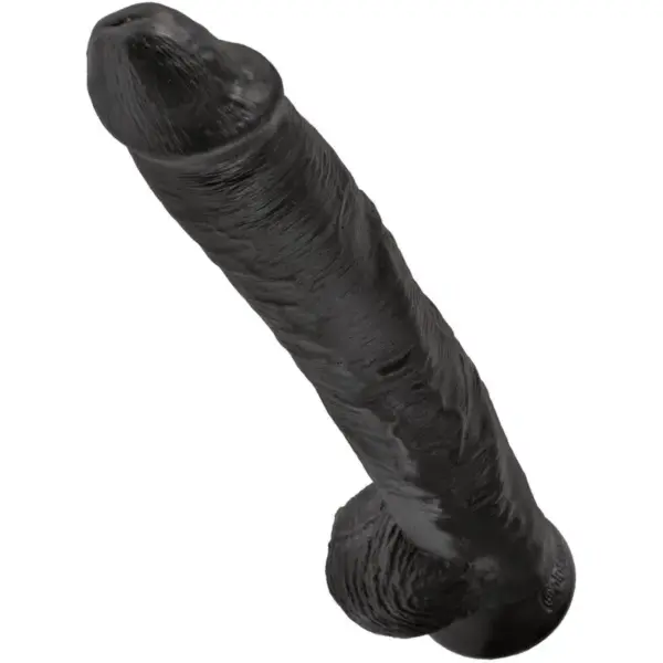 KING COCK - Pene Realista con Testículos 30.5 cm Negro - Imagen 3