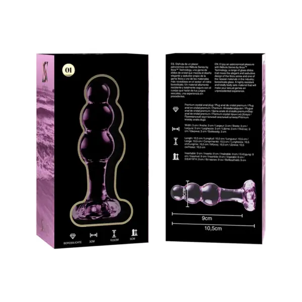 NEBULA SERIES BY IBIZA - Plug Cristal Rosa 10.5 cm - O - 3 cm - Imagen 6