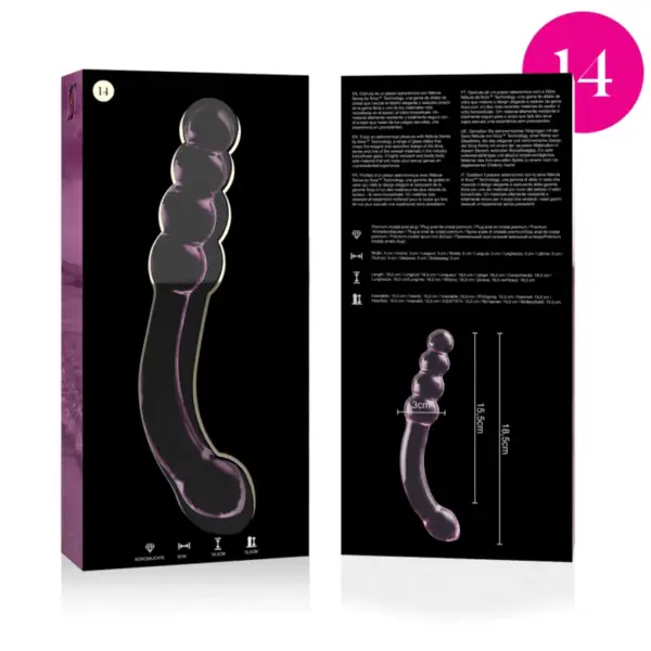 Nebula Series by Ibiza - Dildo cristal rosa 18.5 cm - Imagen 4