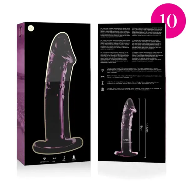 Nebula Series by Ibiza - Dildo Cristal Rosa 18.5 cm - Imagen 4