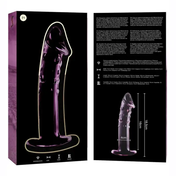 Nebula Series by Ibiza - Dildo Cristal Rosa 18.5 cm - Imagen 6
