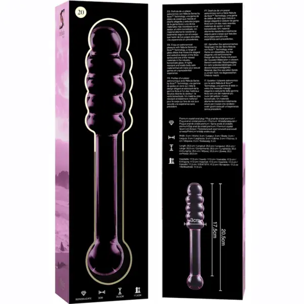 Nebula Series by Ibiza - Dildo de cristal rosa 20.5 cm - Imagen 6