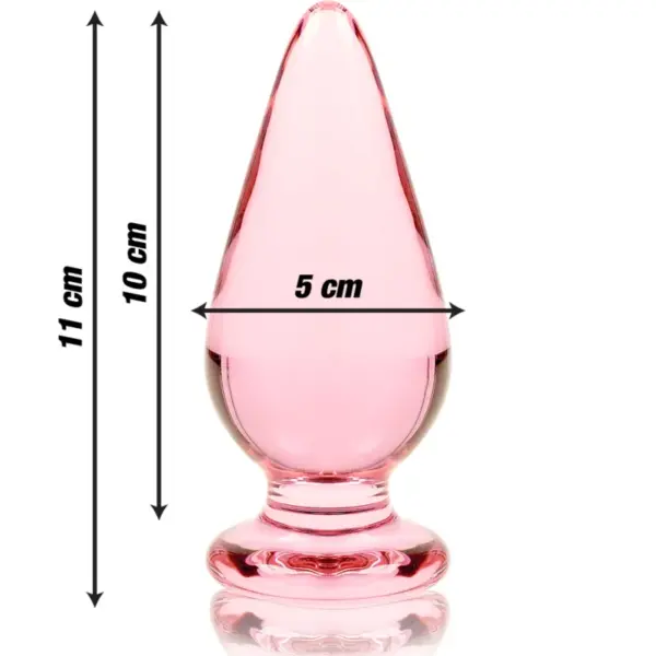 NEBULA SERIES BY IBIZA - Plug Anal de Cristal Rosa 11 cm -O- 5 cm - Imagen 3