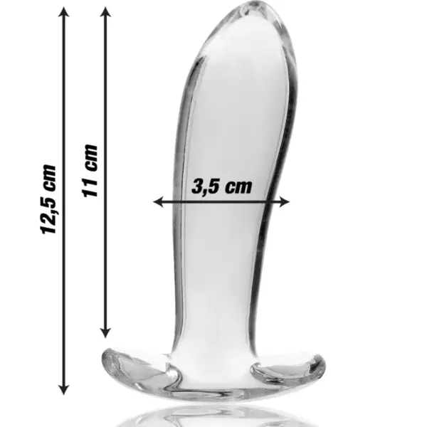 NEBULA SERIES BY IBIZA - Plug Anal de Cristal Transparente 12.5 cm - 3.5 cm - Imagen 3